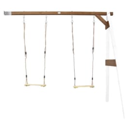 Portique Double Mural Wall Mount en Bois - Deux balan&ccedil;oires - blanc/marron