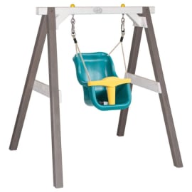 Portique en Bois avec Balan&ccedil;oire - si&egrave;ge B&eacute;b&eacute; - Blanc