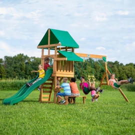 Aire de Jeux en Bois - Balançoires - Toboggan - Belmont - Backyard Discovery