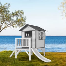 Cabane en Bois pour Enfant avec Toboggan Blanc - Lodge XL - Axi - Couleur blanc