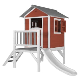 Cabane en Bois pour Enfant avec Toboggan Blanc - Lodge XL - Axi - Couleur rouge