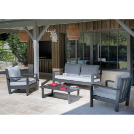 Ensemble détente Patiras (canapé + fauteuils + table basse)