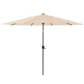 Parasol droit Inclinable Aluminium &agrave; Manivelle - Diam&egrave;tre 3.5m - &eacute;cru