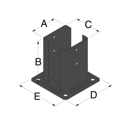 Pied de poteau carré de jardin - 70 x 70 mm - SIMPSON