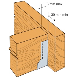 Assemblage de bois massif sur solive bois - Sabot à Ailes Intérieures Galva - SAI300/76/2 - SIMPSON