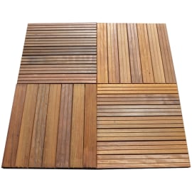 Caillebotis bois exotique - ITAUBA - Strié - 500 x 500 x 38 mm