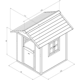 Dimension Cabane en bois pour enfant - Lodge rouge