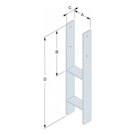 Pied de poteau de jardin en H - SIMPSON