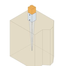 Pied de poteau carrée à enfoncer 90 x 90 mm - Simpson
