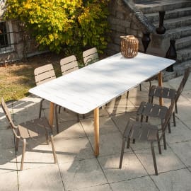 Table de jardin extensible aluminium - Alicante - L.180/230 x l.100 x H.76 cm - 8/10 personnes