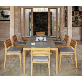 Chaise de jardin empilable Teck naturel - Aquariva - L.57 x l.47 x H.82 cm