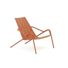 Fauteuil de jardin empilable aluminium - Fl&eacute;ole - L.106 x l.80 x H.82 cm terracotta
