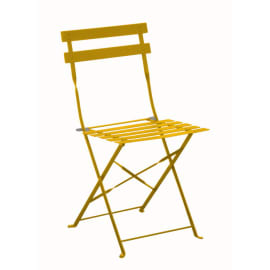 Chaise de jardin pliante acier &eacute;poxy - Cuba - coloris miel