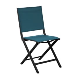 Chaise pliante Th&eacute;ma - Graphite/Bleu