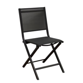 Chaise pliante Th&eacute;ma - Graphite/Chin&eacute; noir