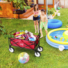 Chariot pliable / Charrette de jardinage - Rouge situation