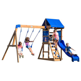 Aire de jeux en bois avec balançoire et toboggan - Aurora