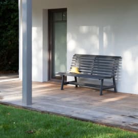 Banc de jardin aluminium  - Square - 3 places - graphite