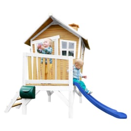 Cabane en bois avec toboggan pour enfant - Robin