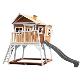 Cabane en bois avec bac &agrave; sable et toboggan pour enfant - Max