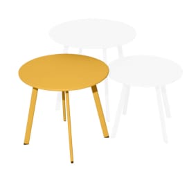 Table basse de jardin ronde acier &eacute;poxy - Massa&iuml; - &Oslash; 45 cm - miel