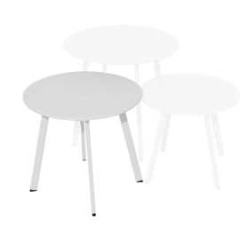 Table basse de jardin ronde acier époxy - Massaï - Ø 45 cm - blanc