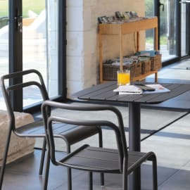 Table de jardin aluminium - Perfect - L.64 x l.64 cm - 2 personnes - graphite
