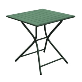 Table de jardin pliante aluminium - Globe - L.70 x l.70 cm - 2 personnes - vert