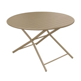 Table de jardin ronde pliante aluminium - Globe - Ø 120 cm - 4 personnes - sand