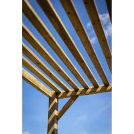 Terrasse sur pilotis + pergola en kit bois Pin - 17 m² - Austral - Toit pergola