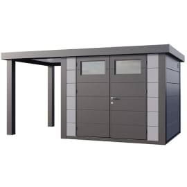 Abri de Jardin ELEGANTO 2724  lounge S ouvert G - Fa&ccedil;ade L.268 x l.238 cm - lounge L.168 x l.258 cm - 6,4 m&sup2; et 4 m&sup2;