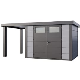 Abri de Jardin ELEGANTO 3024 lounge S ouvert G - Fa&ccedil;ade L.298 x l.238 cm - lounge L.168 x l.258 cm - 7,1 m&sup2; et 4 m&sup2;