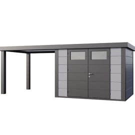 Abri de Jardin ELEGANTO 3024 lounge L ouvert G - Fa&ccedil;ade L.298 x l.238 cm - lounge L.284 x l.258 cm - 7,1 m&sup2; et 6,8 m&sup2;