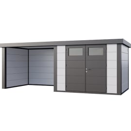 Abri de Jardin ELEGANTO 3024 lounge S ferm&eacute; G - Fa&ccedil;ade L.298 x l.238 cm - lounge L.284 x l.258 cm - 7,1 m&sup2; et 6,8 m&sup2;