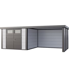 Abri de JardinELEGANTO 3030lounge L ferm&eacute; Dfen&ecirc;tres - Fa&ccedil;ade L.298 x l.298 cm - lounge L 344 x l 318 cm- 8,9 m&sup2; et 10,2 m&sup2;