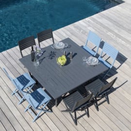 Table de jardin à rallonge - 100/145 cm - 6/8p - Aménagement terrasse piscine