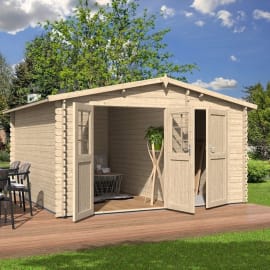 Abri de Jardin ASTER - 380x320 - 2 espaces + cloison - 10.48 m² situation