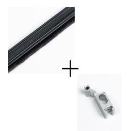 Brosse anti courant + Taquet pour paroi vitrées SINGOLO 4836 - Telluria