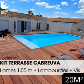 Kit terrasse complet - CABREUVA - Ep.21 mm x l.145 mm - L.1,55 m - À partir de 10 m²