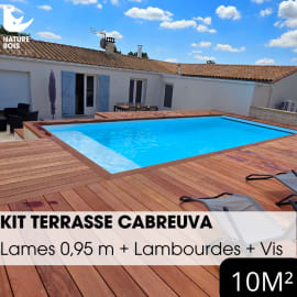 Kit terrasse complet - CABREUVA - Ep.21 mm x l.145 mm - L.0,95 m - À partir de 10 m²