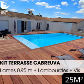 Kit terrasse complet - CABREUVA - Ep.21 mm x l.145 mm - L.0,95 m - &Agrave; partir de 10 m&sup2;