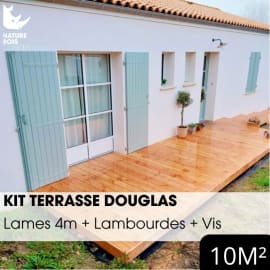 Kit terrasse complet - DOUGLAS - AB LISSE - Ep.27 mm x l.145 mm - L.4 m - À partir de 10 m²
