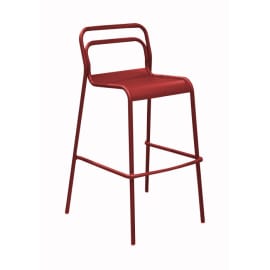 Chaise haute de jardin empilable EOS - alu - rouge