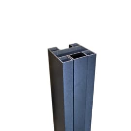 Poteau aluminium NOIR - Extrémité - Clôture Palissade - 70 x 70 x 2700 mm - Rainure 30 mm