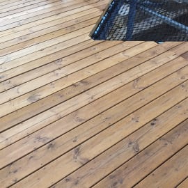 Lame terrasse - PIN BRUN - AB LISSE - Ep.20 mm / l.120 mm / L.3 m en situtation