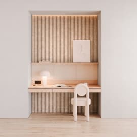 Panneaux acoustiques - Line Panel - Beige - L.2700 mm x l.520 mm x Ép.21 mm - TOCCA LEGNO - Paquet de 2,81 m² image en situation