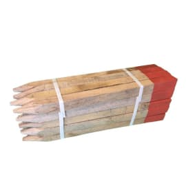 Lot de 20 piquets de chantier peint rouge de longueur 50cm