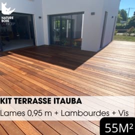 Kit terrasse complet - ITAUBA - Ep.21 mm x l.145 mm - L.0,95 m - &Agrave; partir de 10 m&sup2;