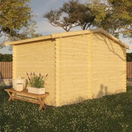 Abri de Jardin ASTER DP23 - 380x230 cm - 2 espaces + cloison - 7,30 m&sup2; image en situation de dos