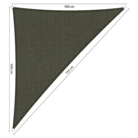 Voile d'ombrage perm&eacute;able - Triangle 90&deg; - 5 x 5 x 7,1 m - Shadow Comfort-1